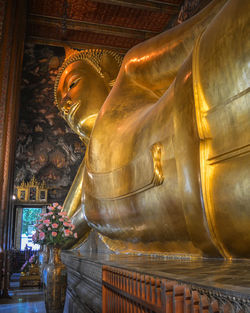 Statue of buddha in temple building