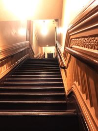 High angle view of escalator at subway station