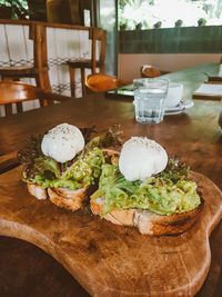 Close-up of breakfast on table in restaurant