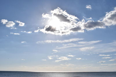 Scenic view of seascape against cloudy sky