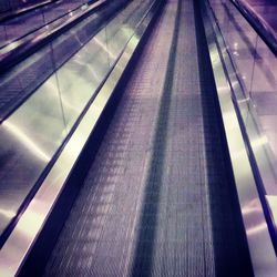 High angle view of escalator