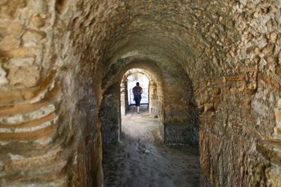 Man in tunnel