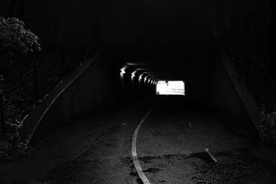 Empty road in tunnel
