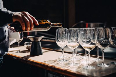 Cropped hand of woman holding wineglass