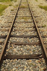 High angle view of railroad track