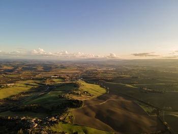 Aerial view of landscape against sky