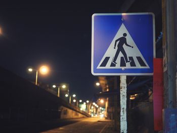 Road sign at night