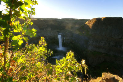 Scenic view of waterfall