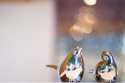 Close-up of trophy on table