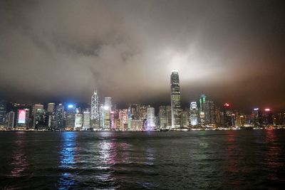 Illuminated city at night