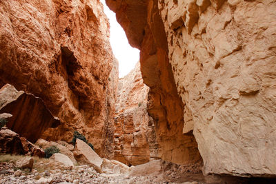 View of rock formations inside a canyon