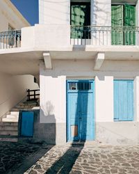 Open door of building