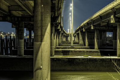 Low angle view of bridge against the sky