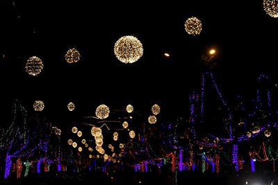 Low angle view of illuminated firework display