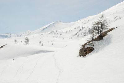 Scenic view of snowcapped mountains