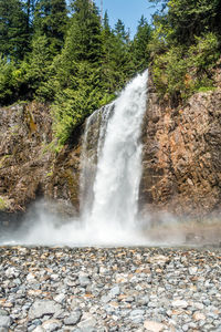 Scenic view of waterfall