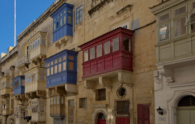 Low angle view of buildings against sky