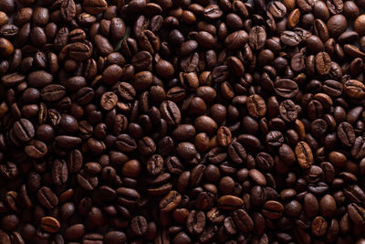 Background of coffee beans. brown food background