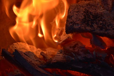 Close-up of bonfire