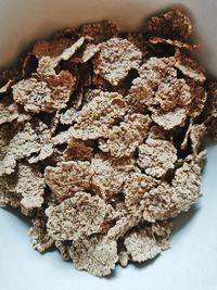 High angle view of breakfast on table