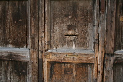Closed old wooden door