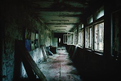 Interior of abandoned building