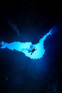 Low angle view of person swimming in sea