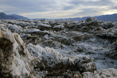 Scenic view of rocky mountains against sky