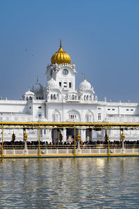 View of details of architecture inside golden temple - harmandir sahib in amritsar, punjab, india