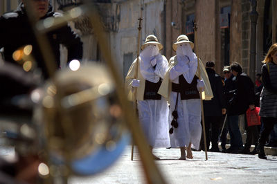 People on street of francavilla fontana during easter