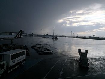 Boats in harbor