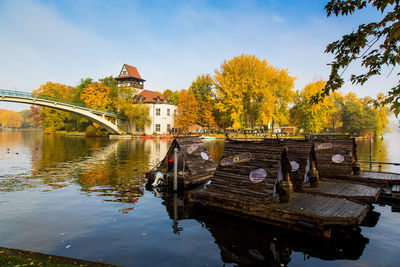 View of river with buildings in background