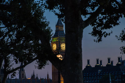 Low angle view of big ben against clear sky