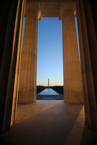 Archway against clear sky