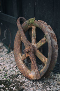 Close-up of rusty metal structure