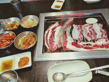 Close-up of food served in plate