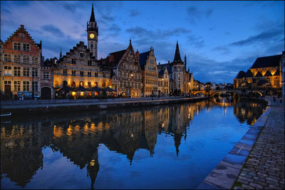 Reflection of buildings in water