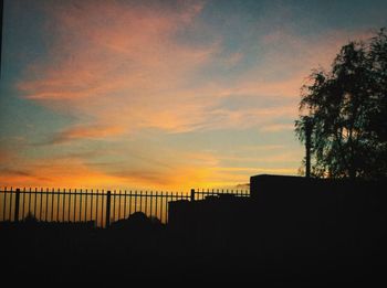 Silhouette landscape at sunset