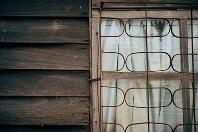 Full frame shot of window on wall