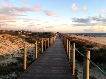 Wooden pier on sea