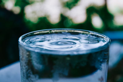 Close-up of water in glass