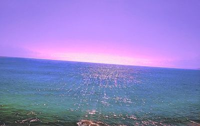 Scenic view of sea against sky at sunset