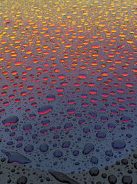 Full frame shot of raindrops on glass window