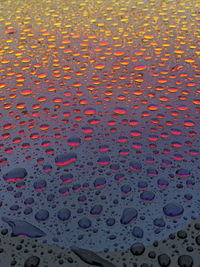 Full frame shot of raindrops on glass window