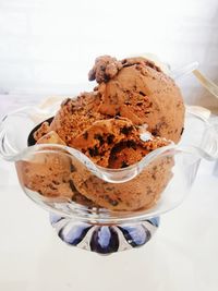 Close-up of ice cream in container