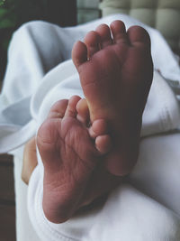 Close-up of baby feet