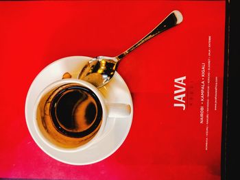 Close-up of coffee on table
