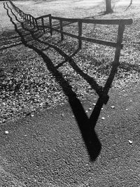 High angle view of shadow on grass