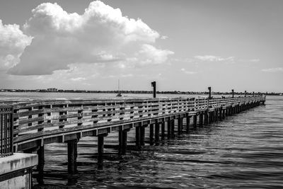 Pier over sea against sky