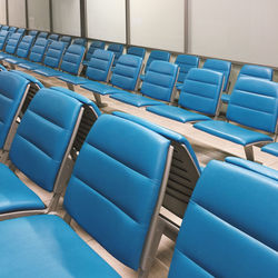 High angle view of empty chairs